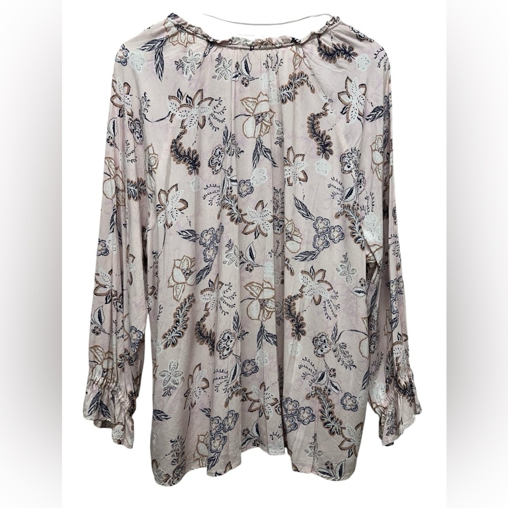 C&C California Floral Blouse Boho Top Cottagecore Pink Flowy Relaxed Feminine - Picture 5 of 9